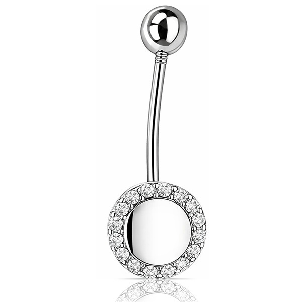 feher-arany-koldok-piercing (1) Fehér arany köldök piercing kör alakú díszítéssel