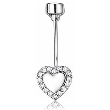 feher-arany-sziv-koldok-piercing Fehér arany szív alakú köldök piercing cirkónia kövekkel