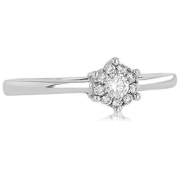 gyemant-gyuru (1) Fehér arany gyémánt eljegyzési gyűrű halo díszítéssel