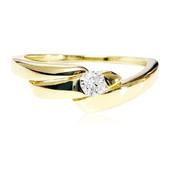 gyemant-gyuru Sárga arany gyémánt gyűrű különleges kialakítással