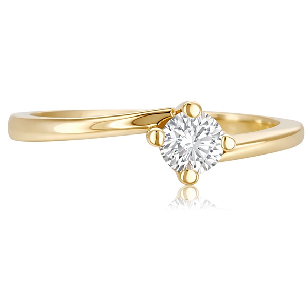 gyemant-gyuru-21 Sárga arany gyémánt eljegyzési gyűrű letisztult kialakítással