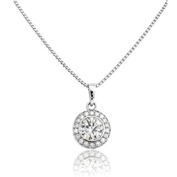 gyemant-medal-halo Fehér arany gyémánt medál