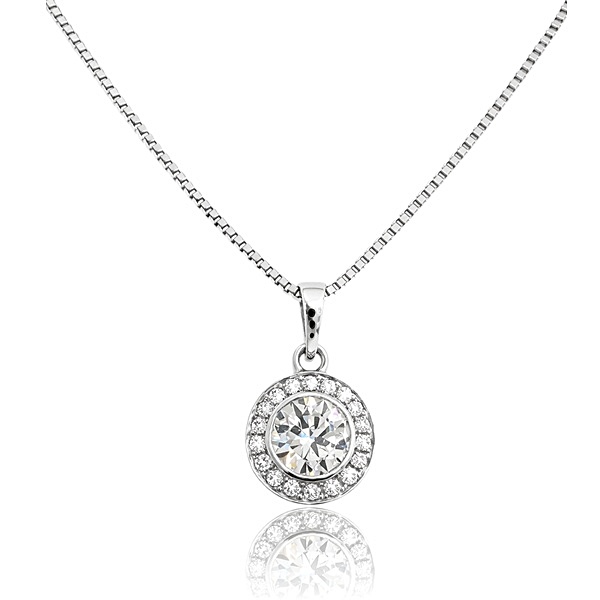 gyemant-medal-halo Fehér arany gyémánt medál