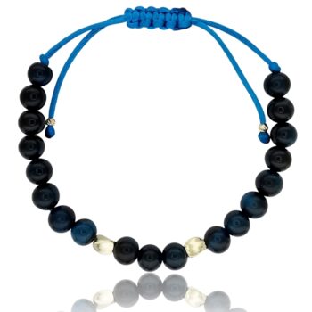 Órakísérő arany karkötő kék tigrisszem ásvánnyal