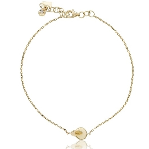 Sárga arany bokalánc kerek medállal