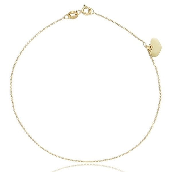 Sárga arany bokalánc apró szív medállal