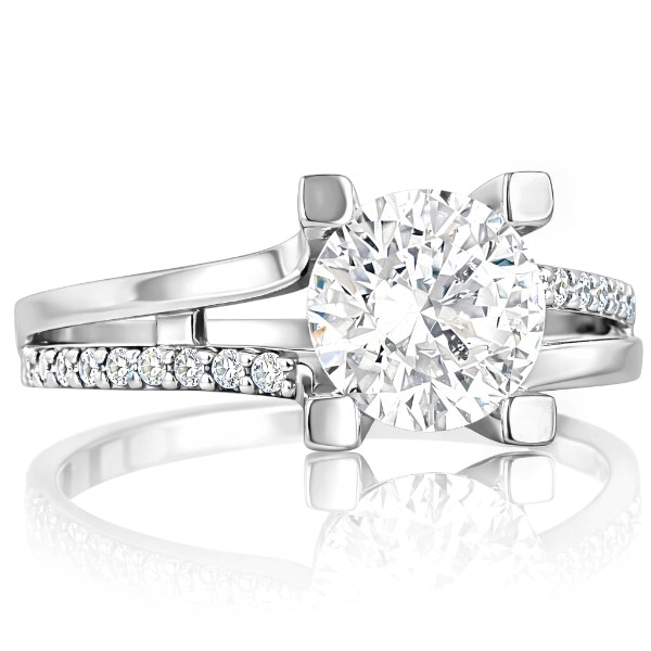 14-karatos-feher-arany-eljegyzesi-gyuru-2 Fehér arany oldalköves eljegyzési gyűrű