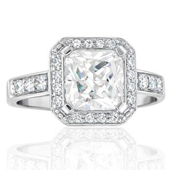 14-karatos-feher-arany-eljegyzesi-gyuru-3 Fehér arany princess halo eljegyzési gyűrű