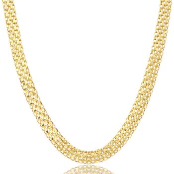 14-karatos-sarga-arany-nyaklanc (1) Sárga arany 3 soros lapos anker nyaklánc
