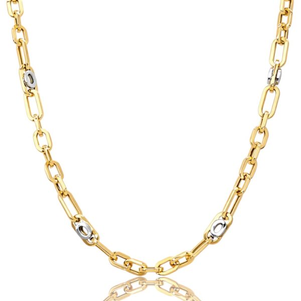 14-karatos-sarga-arany-nyaklanc (2) Vastag férfi kétszínű arany nyaklánc