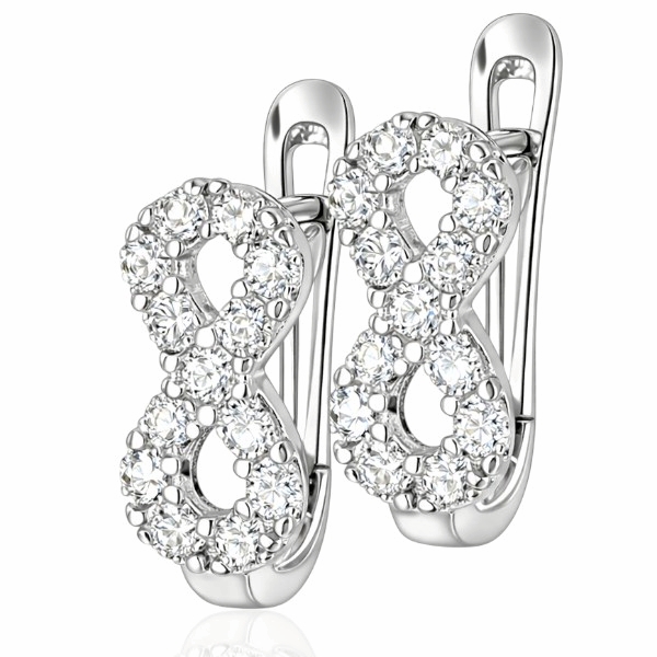 Francia kapcsos fehér arany baba fülbevaló