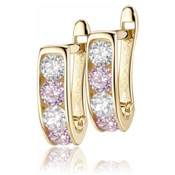 arany-baba-es-gyerek-fulbevalo-17 Sárga arany baba fülbevaló rózsaszín kővel