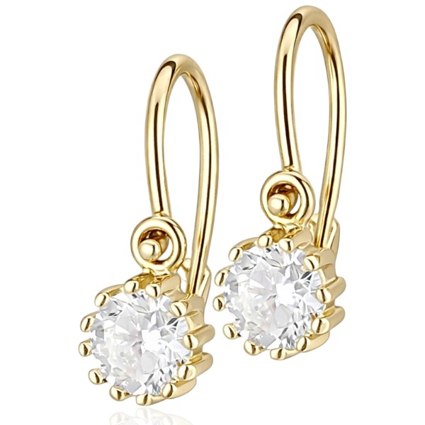 Elöl kapcsos sárga arany baba fülbevaló