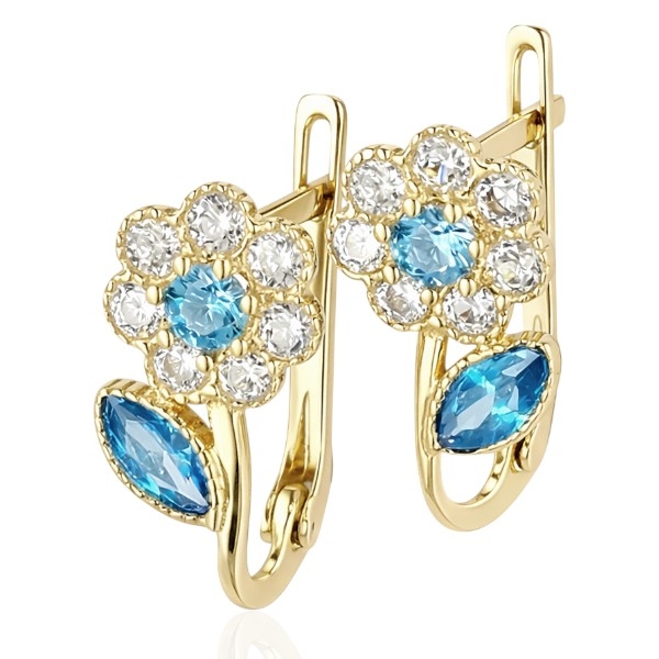 arany-baba-es-gyerek-fulbevalo-22 Sárga arany baba fülbevaló kék kővel