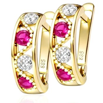 arany-baba-es-gyerek-fulbevalo-27 Arany gyerek fülbevaló piros és fehér kövekkel