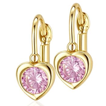 arany-baba-es-gyerek-fulbevalo-30 Arany baba fülbevaló rózsaszín kővel