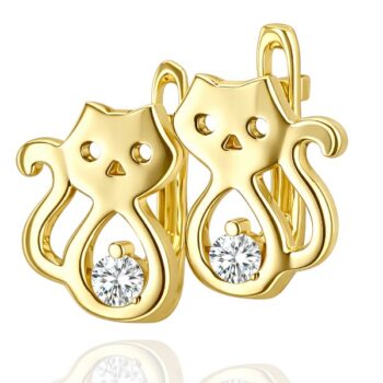 arany-baba-es-gyerek-fulbevalo-34 Arany cica formájú baba fülbevaló