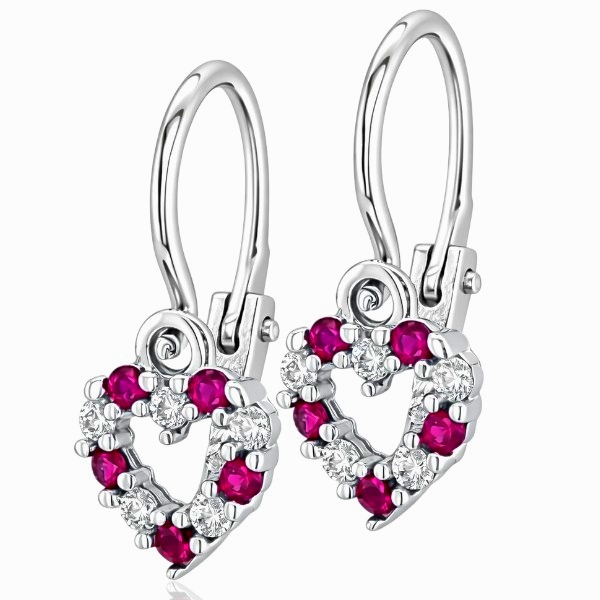 arany-baba-es-gyerek-fulbevalo-45 Fehér arany szív formájú baba fülbevaló