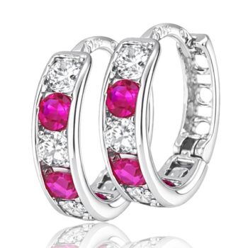 arany-baba-es-gyerek-fulbevalo-61 Fehér arany baba fülbevaló piros kővel