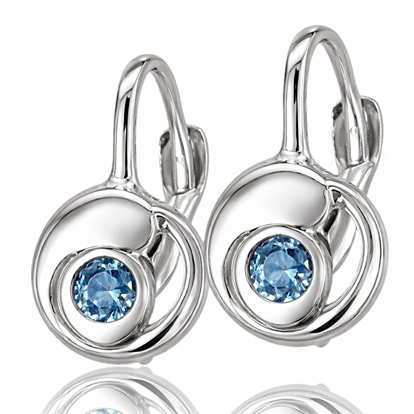 Fehér arany kék köves baba fülbevaló