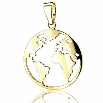 Sárga arany földgömb medál