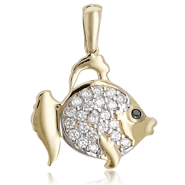 arany-hal.medal_ Sárga arany köves hal medál