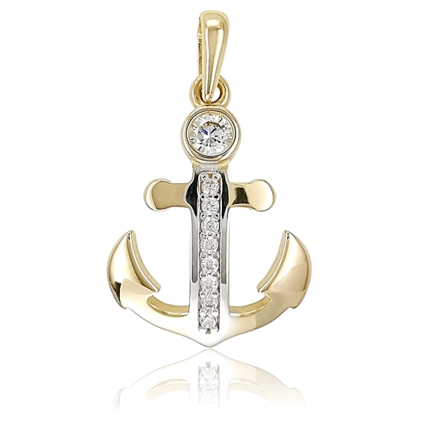 arany-horgony-medal Kétszínű arany horgony medál