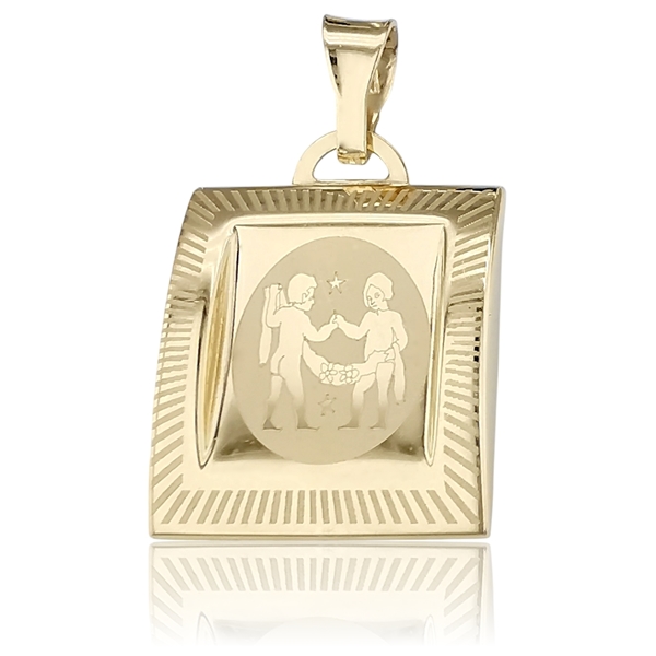 Sárga arany horoszkópos Ikrek medál