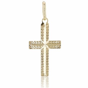arany-kereszt-medal Sárga arany gyémántvésett kereszt medál