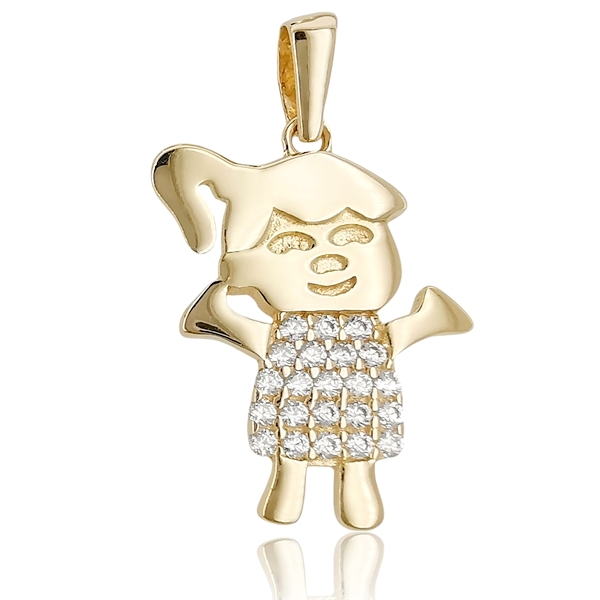 arany-kislany-medal Sárga arany köves kislány medál