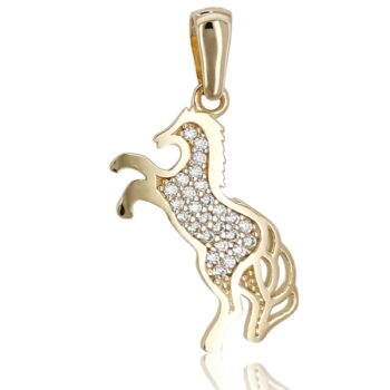 arany-lo-medal Sárga arany köves ló medál