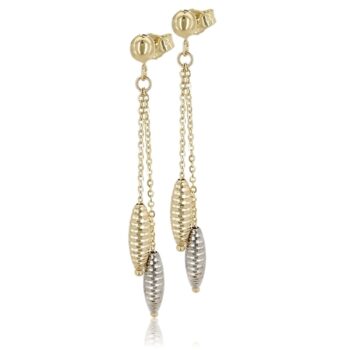 arany-logos-fulbevalo Sárga arany lógós fülbevaló kétszínű gyémántvésett dísszel