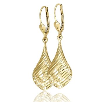 arany-logos-fulbevalo-6 Sárga arany lógós fülbevaló gyémántvésett csepp formával