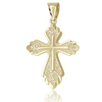 arany-medal-1 Sárga arany díszített kereszt medál