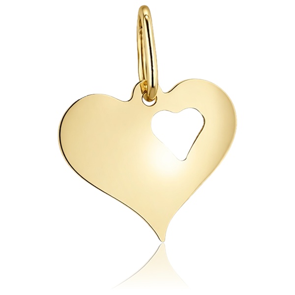 Sárga arany áttört szív medál