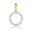 Sárga arany kör alakú cirkónia köves medál