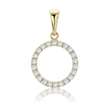 arany-medal-7 (1) Sárga arany kör alakú cirkónia köves medál