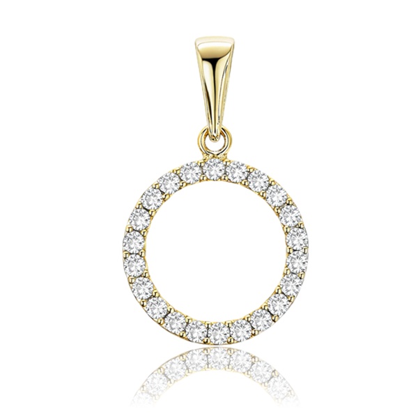 Sárga arany kör alakú cirkónia köves medál