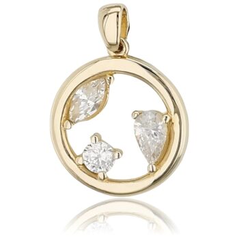 arany-medal-8 Sárga arany kör alakú köves medál