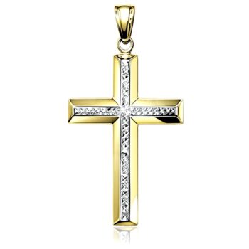 arany-nagy-kereszt-medal Sárga arany kereszt medál fehér arany betéttel