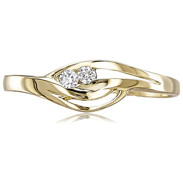 Arany gyűrű két cirkónia kővel lágy ívű kidolgozásban