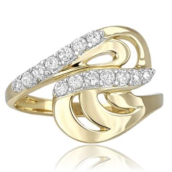 arany-noi-gyuru-19 Arany gyűrű sorköves díszítéssel lágy ívű vonalakkal