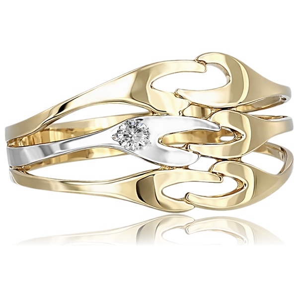 arany-noi-gyuru-22 Arany gyűrű ródium díszítéssel egymásba futó formával