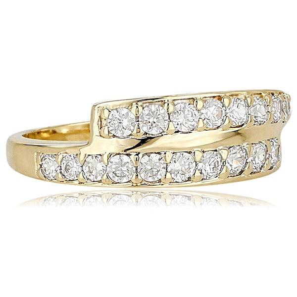 Arany női gyűrű duplasoros cirkónia kövekkel