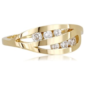 arany-noi-gyuru-38 Arany női gyűrű cirkónia kövekkel különleges formában