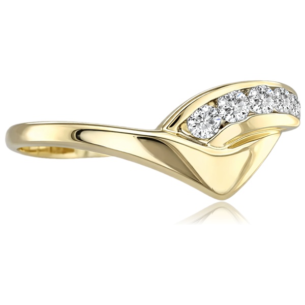 Arany gyűrű cirkónia kövekkel ívelt női formában