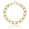 Vastag női arany karkötő ovális láncszemekkel