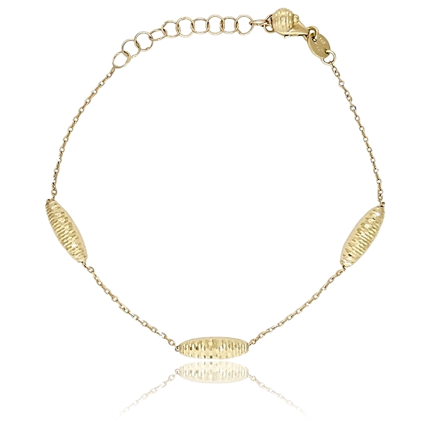 Sárga arany karkötő gyémántvésett betétekkel