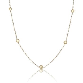 Sárga arany nyaklánc gömb elemekkel