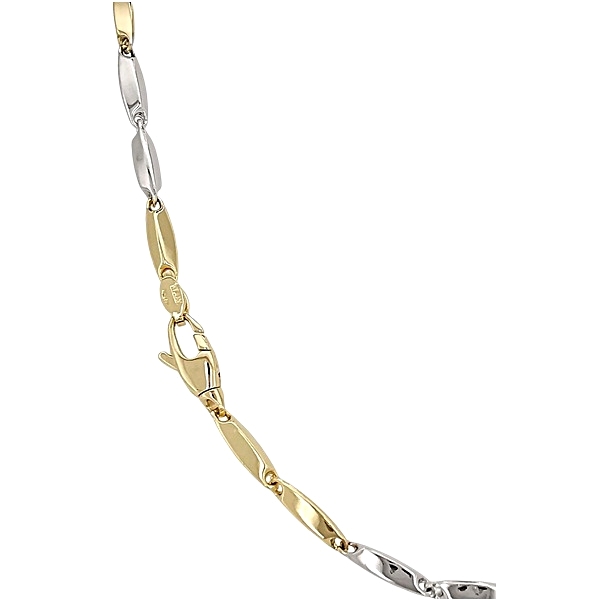 Kétszínű arany nyaklánc hosszúkás szemekkel